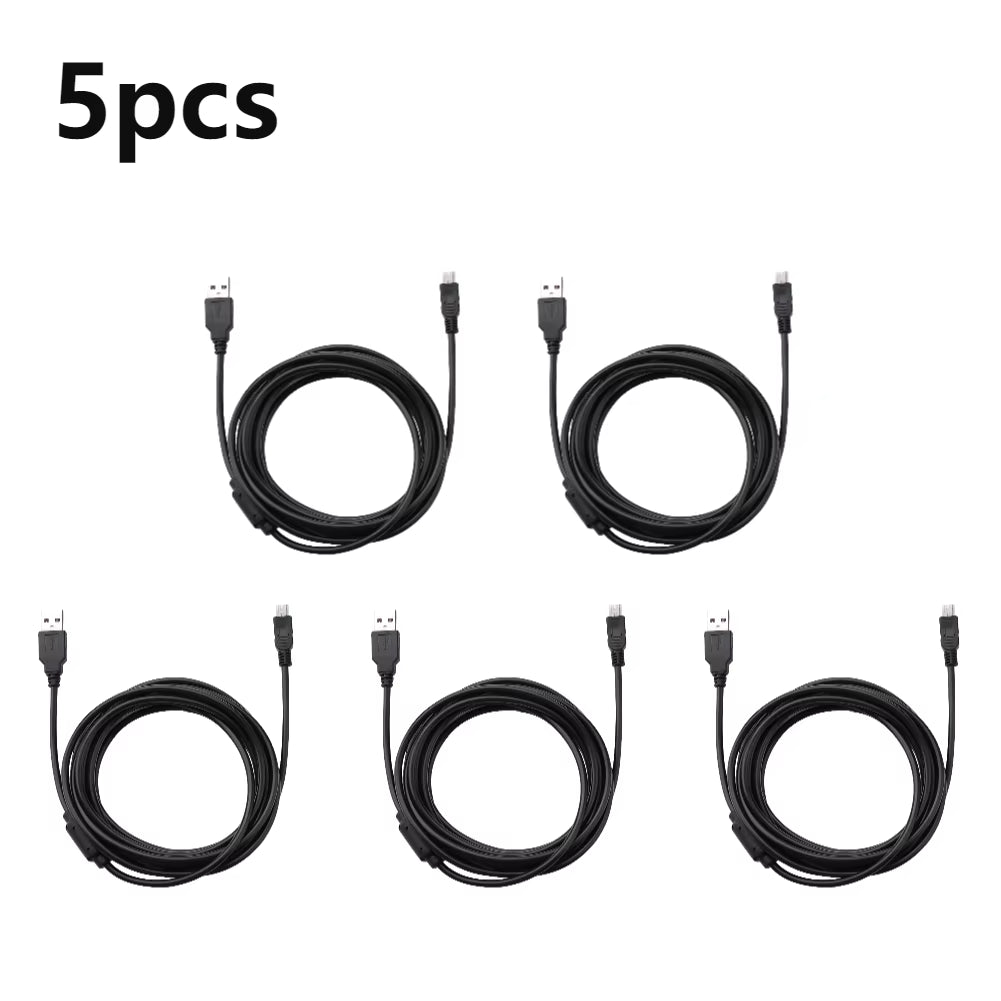 3M Mini USB Cable Power Supply Charge Wire W/Magnetic Ring USB Stable Safety Practical and Durability for Sony PS3 Gamepad