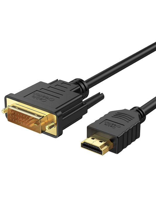 DVI to HDMI Cable, 6.6Ft HDMI Male to DVI-D Male Bi-Directional Adapter Cable, HDMI to DVI-D 24+1 High Speed Cable Support 1080P HD for Raspberry Pi, Xbox One, PS5, Blue-Ray