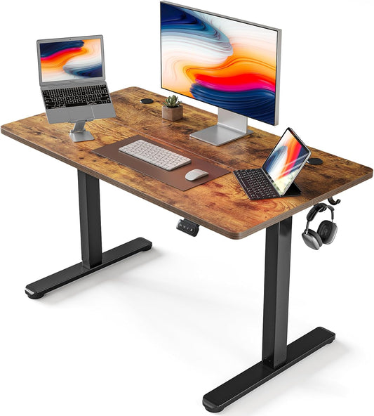 Electric Standing Desk, 40 X 24 Inches Height Adjustable Stand up Desk, Sit Stand Home Office Desk, Computer Desk, Rustic Brown