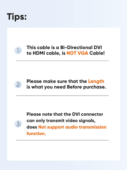 DVI to HDMI Cable, 6.6Ft HDMI Male to DVI-D Male Bi-Directional Adapter Cable, HDMI to DVI-D 24+1 High Speed Cable Support 1080P HD for Raspberry Pi, Xbox One, PS5, Blue-Ray