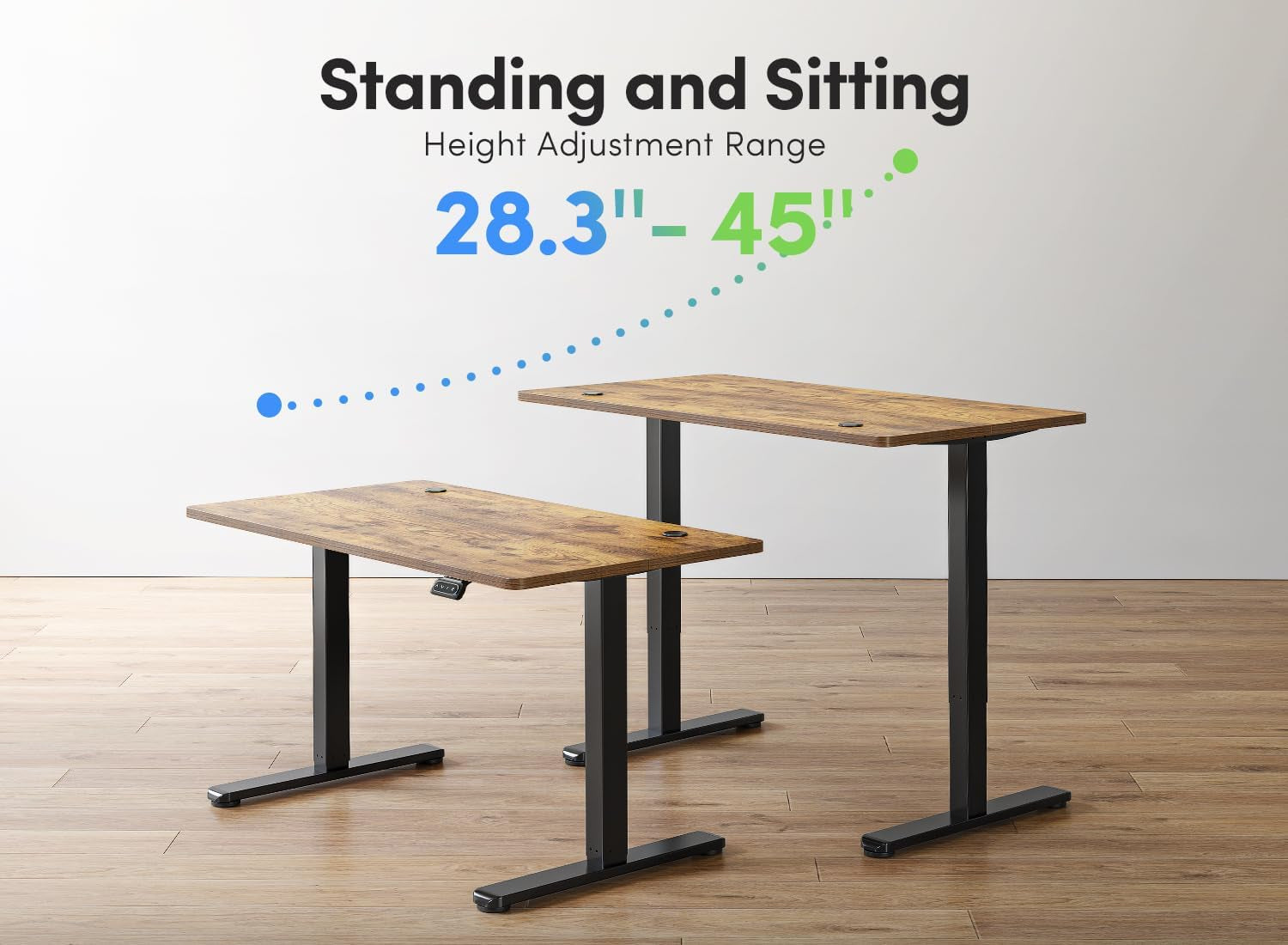 Electric Standing Desk, 40 X 24 Inches Height Adjustable Stand up Desk, Sit Stand Home Office Desk, Computer Desk, Rustic Brown