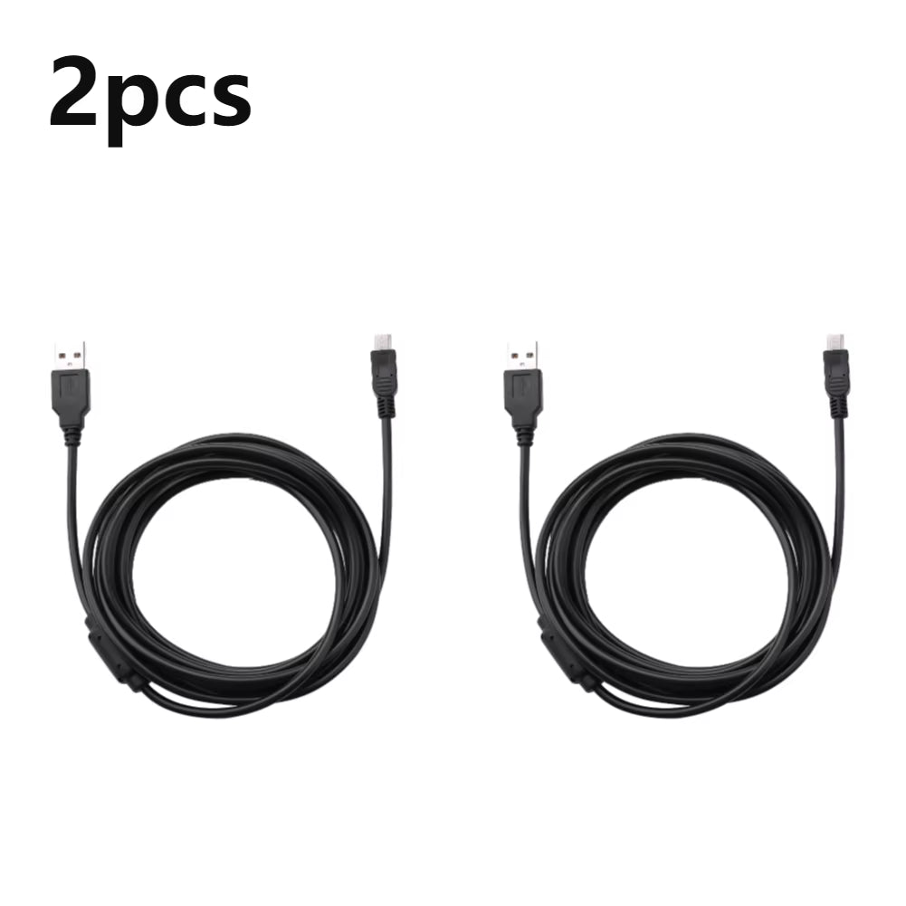 3M Mini USB Cable Power Supply Charge Wire W/Magnetic Ring USB Stable Safety Practical and Durability for Sony PS3 Gamepad